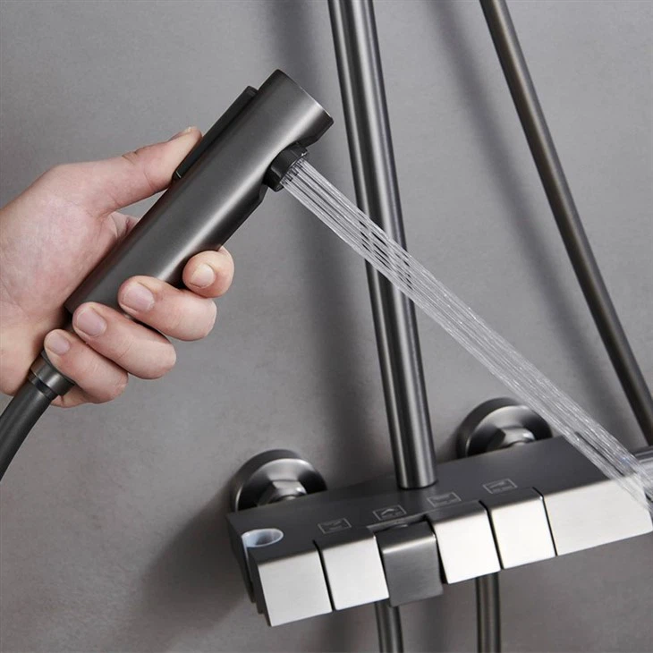 Gun Gray Piano Key Shower System